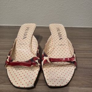 Prada Heart Kitten Heels Sandals